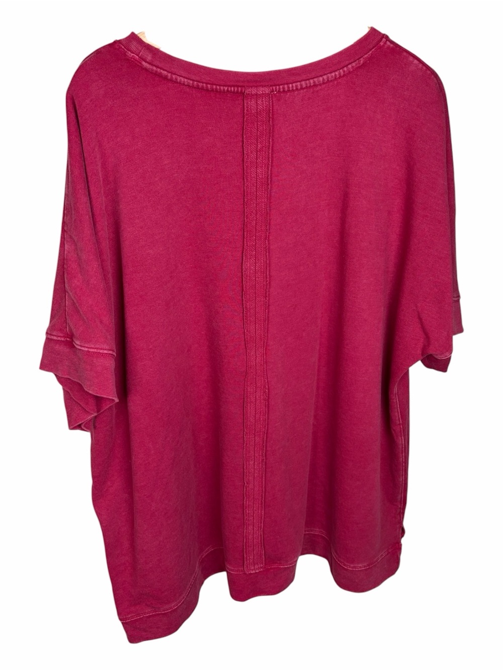 Coldwater Creek 2X Pink Mineral Wash Sweatshirt Top Short Sleeve Relaxed Fit - Picture 3 of 10